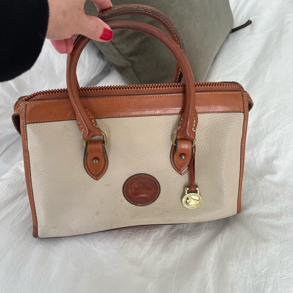 Dooney & Bourke Tan and Cream Satchel